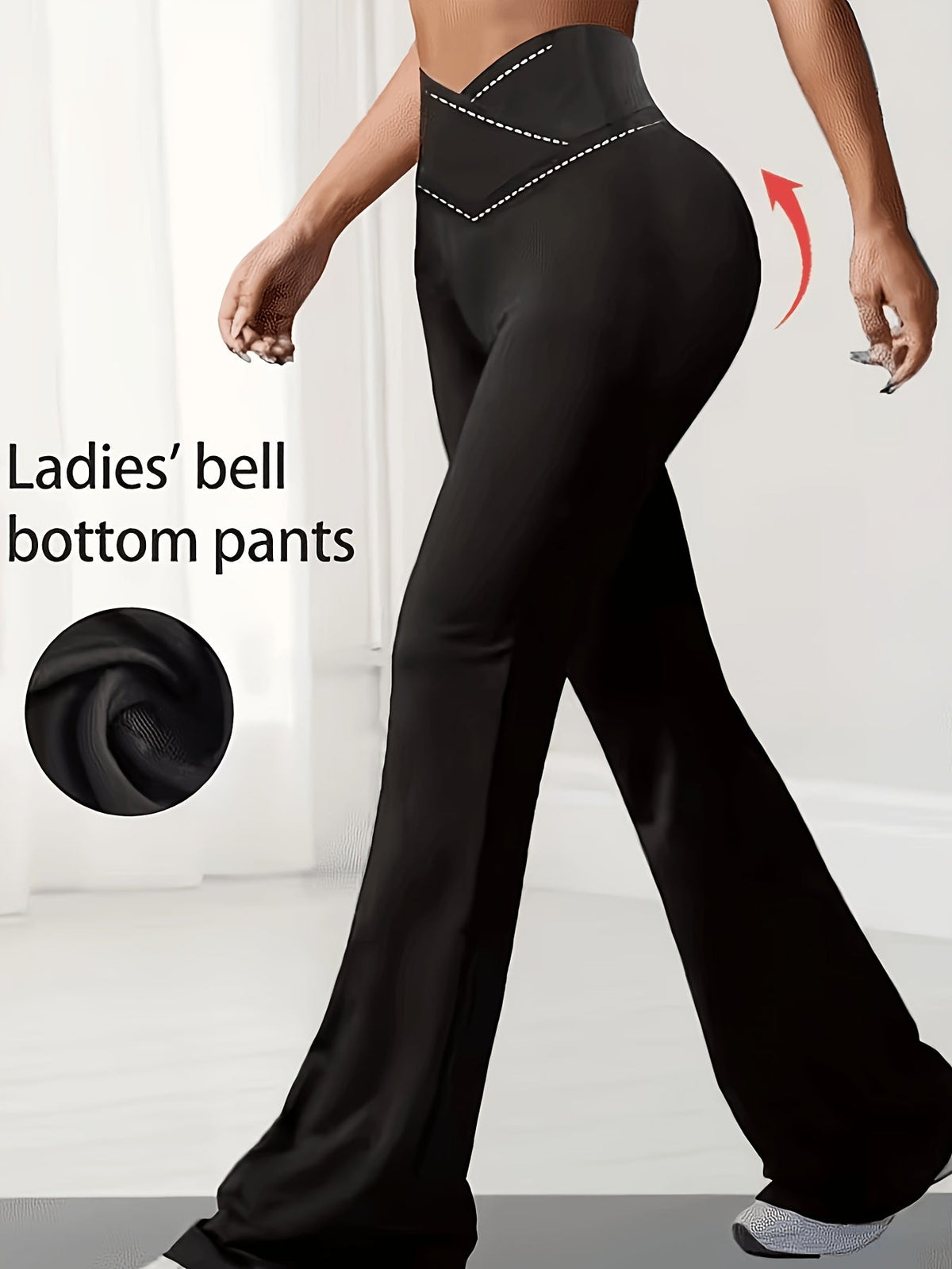 Women's Tummy Control Flare Pants High-Waisted Bell Bottoms Slimming Wide-Leg Yoga Pants Stretchy Fitted Bootcut Trousers S-XXL