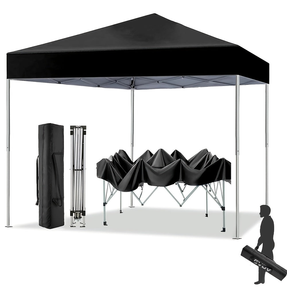 10x10 Pop Up Canopy Tent, UPF 50+ Heavy-Duty Steel Frame, 3 Height Settings, Waterproof Instant Canopy with Carry Bag for Backyard, Patio, Beach, Camping, Party, Market - Space Gray, Black, Blue, Red, Dark Gray, Forest Green