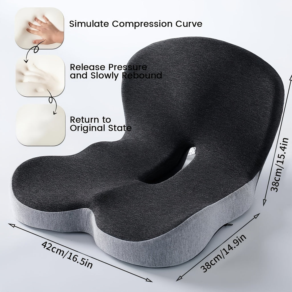 Ergonomic Memory Foam Seat Cushion with Back Support – Non-Slip Office Chair, Gaming Chair, and Car Seat Pad for Hip and Tailbone Pain Relief, Long-Sitting Comfort