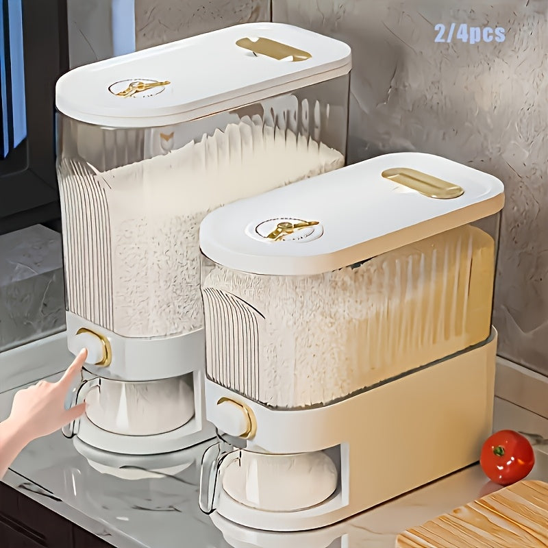 Large Capacity Food Storage Container 11/22 lbs Airtight Sealed Tank, BPA-Free Plastic Bulk Storage for Rice, Grains, and Nuts, Kitchen Cabinet Pantry Organizer with Lid – 5KG/10KG Options