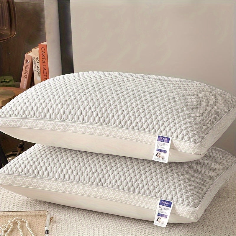 Cooling Bed Pillows Set of 2 | Soft Hotel-Grade Sleep Pillow | Neck Support for Side, Back, and Stomach Sleepers | Cozy Breathable Pillow for Home, Bedroom, and Dorm | Blue, Pink, Gray, Indigo