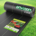 Heavy-Duty Weed Barrier Landscape Fabric 3.2oz - Durable Weed Control Mat with Alignment Lines for Garden Bed, Landscaping, Driveway & Underlayment - 5, 6 & 8 ft Wide