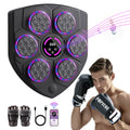 Smart Music Boxing Machine Wall-Mounted Punching Trainer with LED Lights, Wireless Bluetooth Electronic Boxing Target for Adults, Home Gym Fitness Striking Equipment (Includes Boxing Gloves)