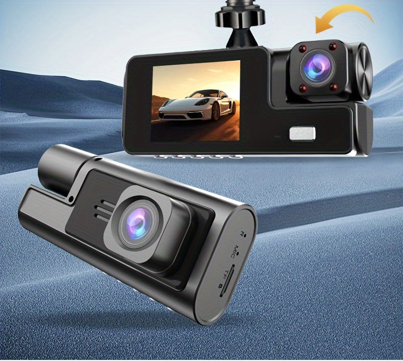 3-Channel Dash Cam, 4K Front + 4K Interior + 1080P Rear, includes Free 32GB Card, Night Vision, G-Sensor, Wide Angle, Real-Time Recording & Parking Monitor – Velora