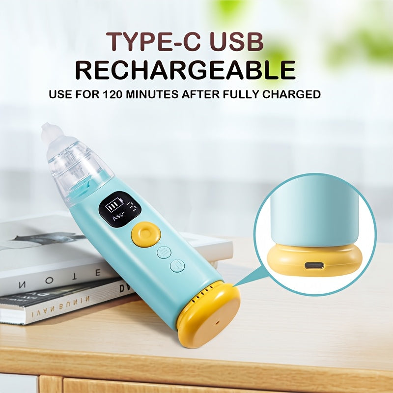 Electric Baby Nasal Aspirator with 3 Soft Silicone Tips, Adjustable Suction & Soothing Music with Light, Gentle Nose Sucker for Newborns Infants & Toddlers, Easy One-Button Operation