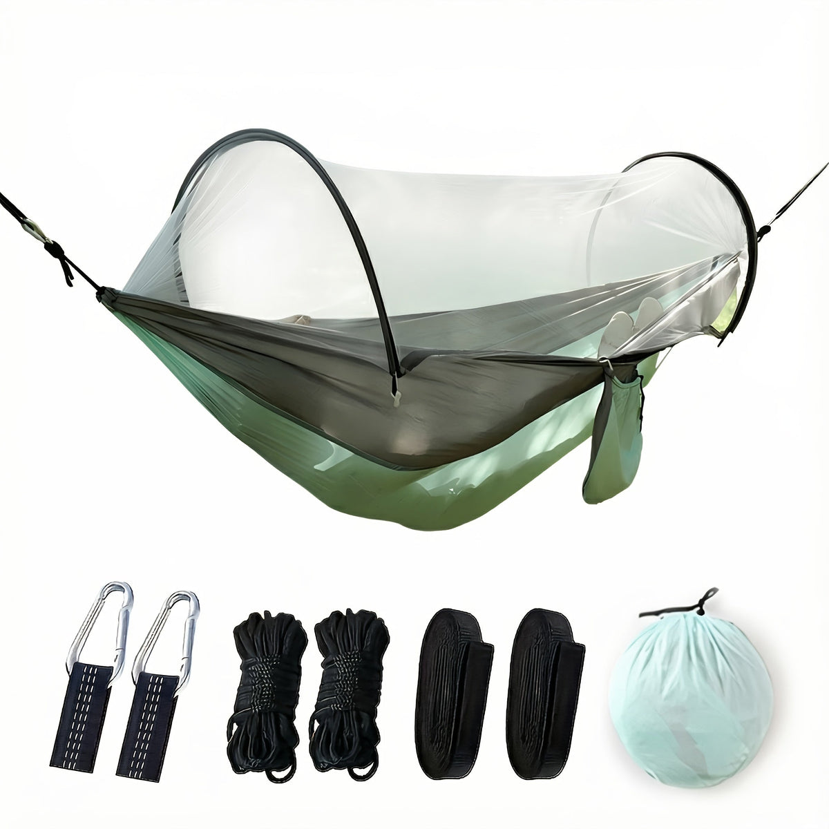 3-in-1 Double Camping Hammock with Mosquito Net and Sun Shade – Lightweight, Portable, and Durable; Ideal for Camping, Hiking, Backpacking, Picnicking, and Parks; 7 Color Options