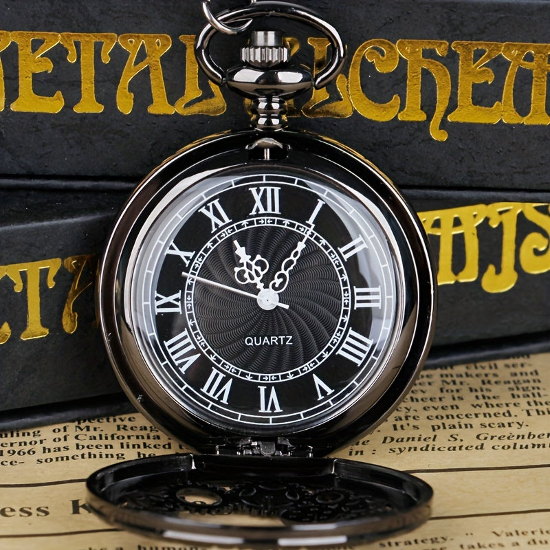Steampunk Quartz Pocket Watch Necklace for Women and Men – Vintage Hollow Gear Analog Pendant Chain Watch Sweater Necklace Unisex Retro Jewelry Christmas Gift