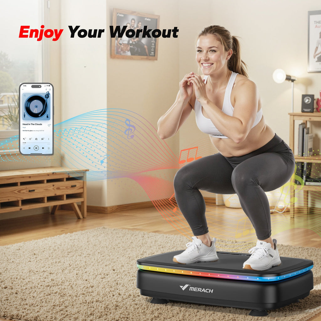 Vibration Plate Exercise Machine – Whole Body Workout Power Vibration Platform Silent Motor Speed Control for Home Gym & Weight Loss in White & Black