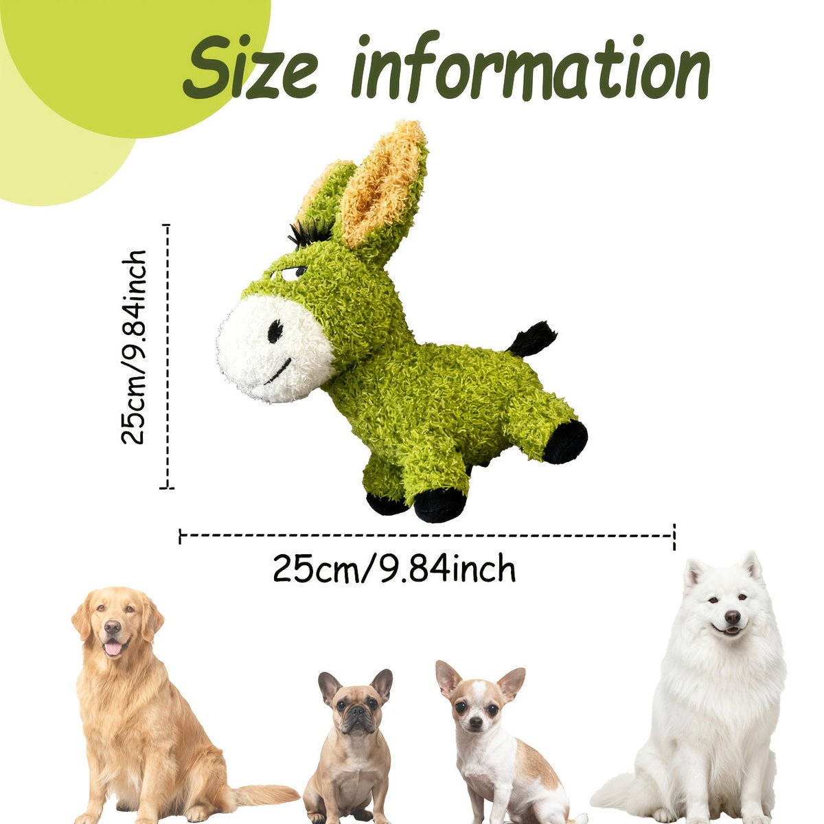 双层复合加固发声驴子啃咬玩具——加厚防咬毛绒宠物玩具，适合猫狗、幼犬幼猫，耐用耐磨互动发声玩具