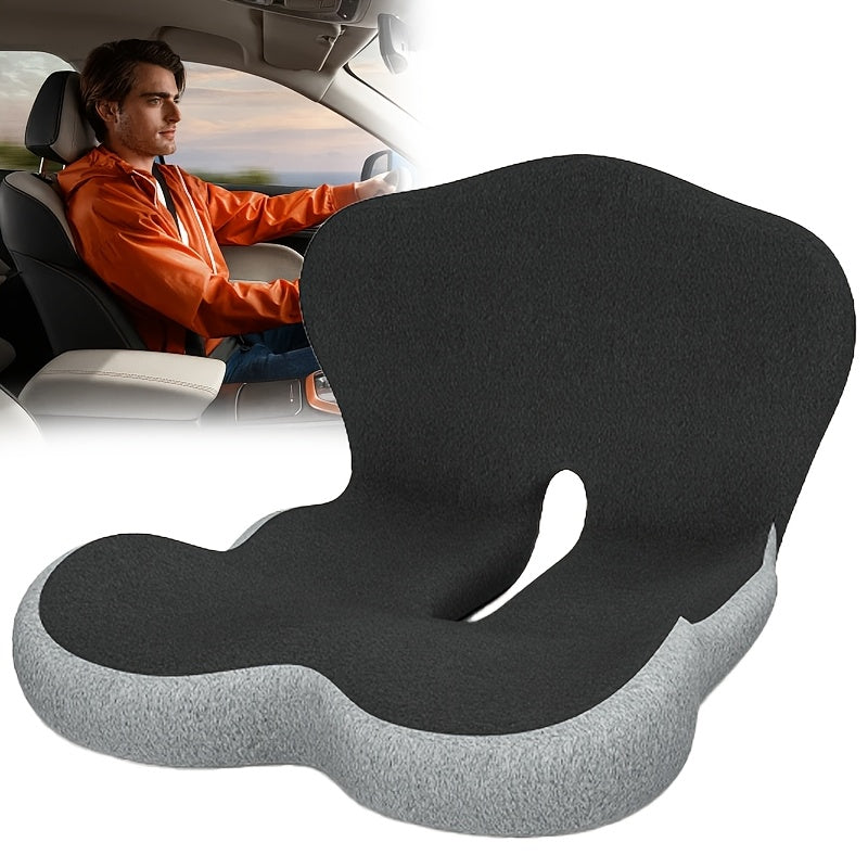 Ergonomic Memory Foam Seat Cushion with Back Support – Non-Slip Office Chair, Gaming Chair, and Car Seat Pad for Hip and Tailbone Pain Relief, Long-Sitting Comfort