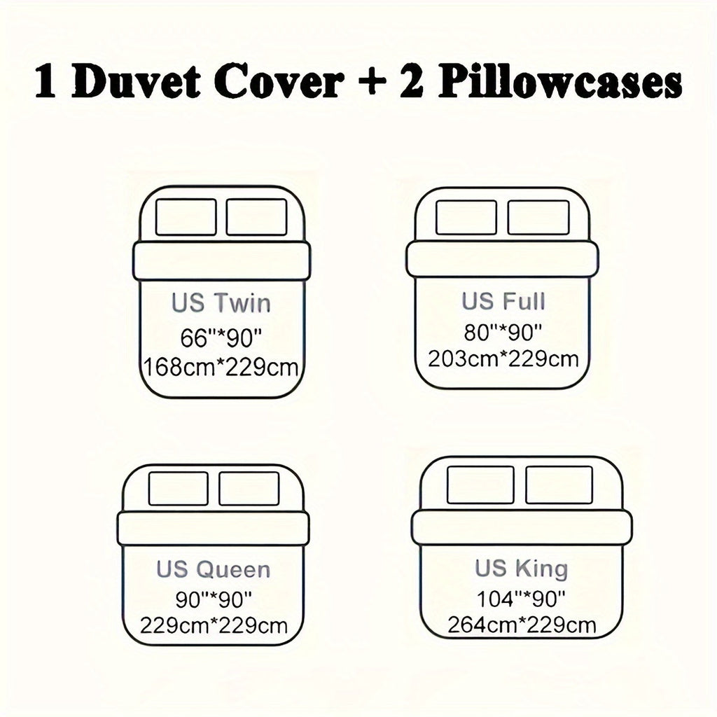 3-Piece Plush Duvet Cover Set - Cozy & Warm Bedding - Twin, Full, Queen & King - 14 Colors: Solid & Tie-Dye - Bedroom, Guest Room & Dormitory