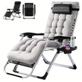 Outdoor Zero Gravity Reclining Chair with Cushion & Cup Holder – Foldable Padded Metal Frame Lounge Chair for Beach Camping Grass (1 or 2 Pack)