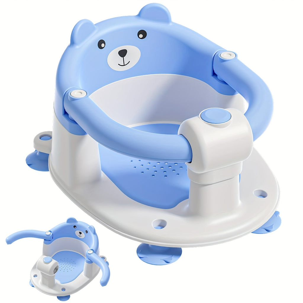 Baby Bath Seat for Babies 6 Months & Up, Non-Slip Infant Bathtub Chair with 4 Suction Cups & Soft Cushion, Compact Toddler Bath Seat for Sitting Up in Tub or Shower, Boys & Girls