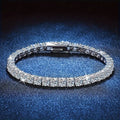 S925 Sterling Silver Moissanite Tennis Bracelet for Women and Men – Luxury CZ Bling Hip Hop Bracelet, Sizes 6–9 Inches, Perfect for Weddings, Anniversaries, and Birthdays