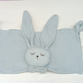 Newborn Baby Bunny Lovey Security Blanket & Rabbit Stuffed Doll, Soft Cuddly Comfort Toy for Boys & Girls, 3 Colors Including Light Blue Pink & Yellow, Baby Shower Gift
