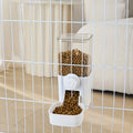 Automatic Hanging Cage Pet Feeder and Waterer Gravity Self-Feeding Drinking Bowl Set for Rabbits, Cats, Dogs, and Guinea Pigs, 40oz Feeder and 17oz Drinker