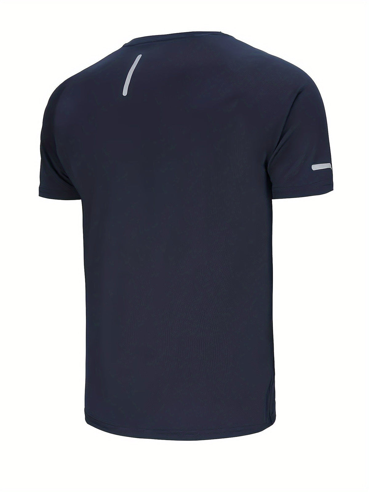 4-Piece Men's Athletic T-Shirts - Moisture-Wicking Quick-Dry Workout Tops with Reflective Stripes - Lightweight Breathable Gym & Running Shirts - XS–XXL - Gray, Navy Blue, Black & White