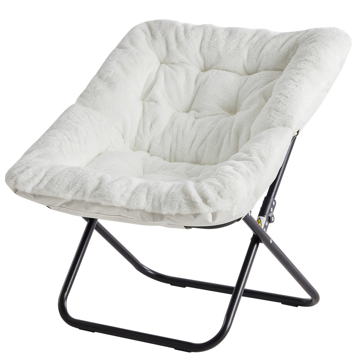 Square Moon Chair – Folding Portable 450 LB Capacity Accent Chair for Living Room Bedroom Reading & Relaxing in Pink White & Gray
