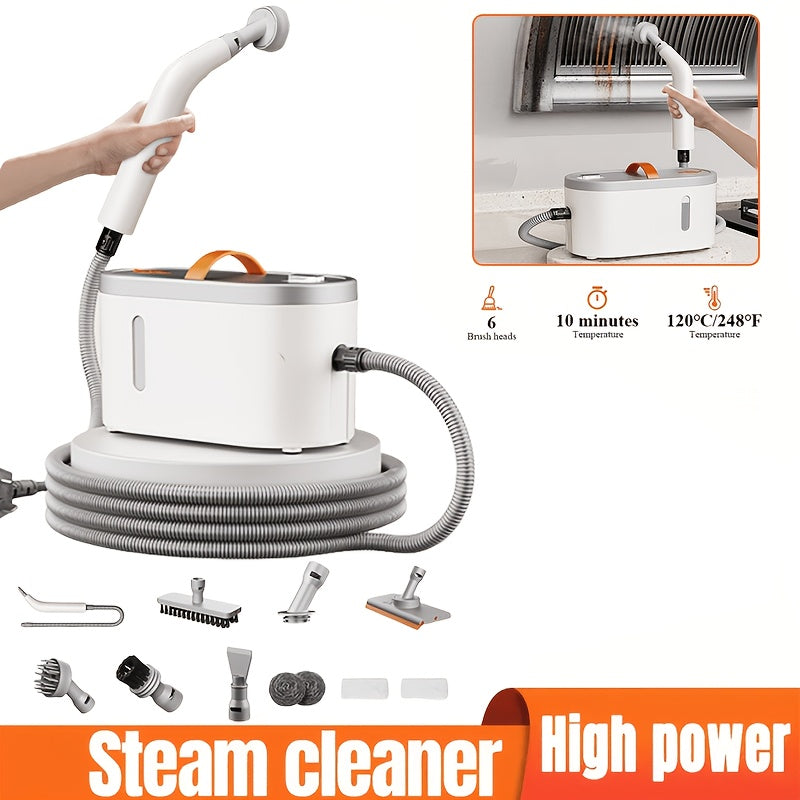 Handheld Steam Cleaner 4.4Bar High-Power Fast Heating 6 Multifunctional Heads 47oz Large Tank Dual Safety for Kitchen, Sofa, Floor, Bathroom, Car, Refrigerator, and Air Conditioner