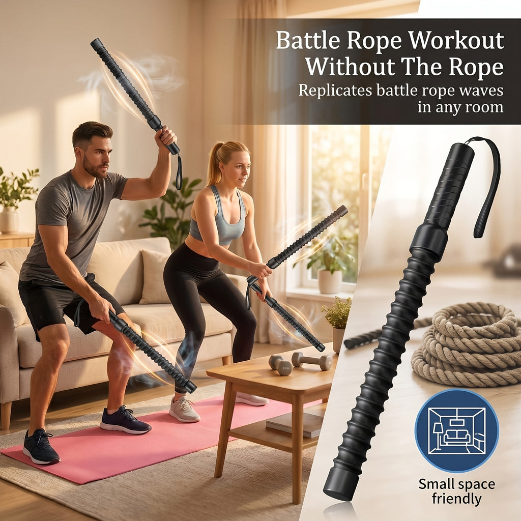 Cordless No-Rope Jump Rope Set (2 pcs) – Weighted Resistance Training Ropes for Home Gym Fitness, Adjustable Intensity, Portable Exercise Equipment for Men and Women
