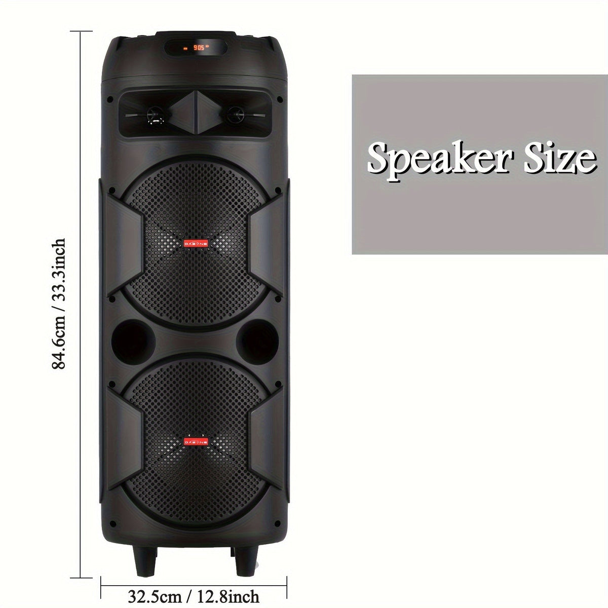 Portable Bluetooth PA Speaker with Dual 8" Woofers, Karaoke System with Wired Microphone & Remote Control, Rechargeable Battery, MP3/USB/SD/AUX/FM, LED Battery Indicator, Heavy Bass Sound