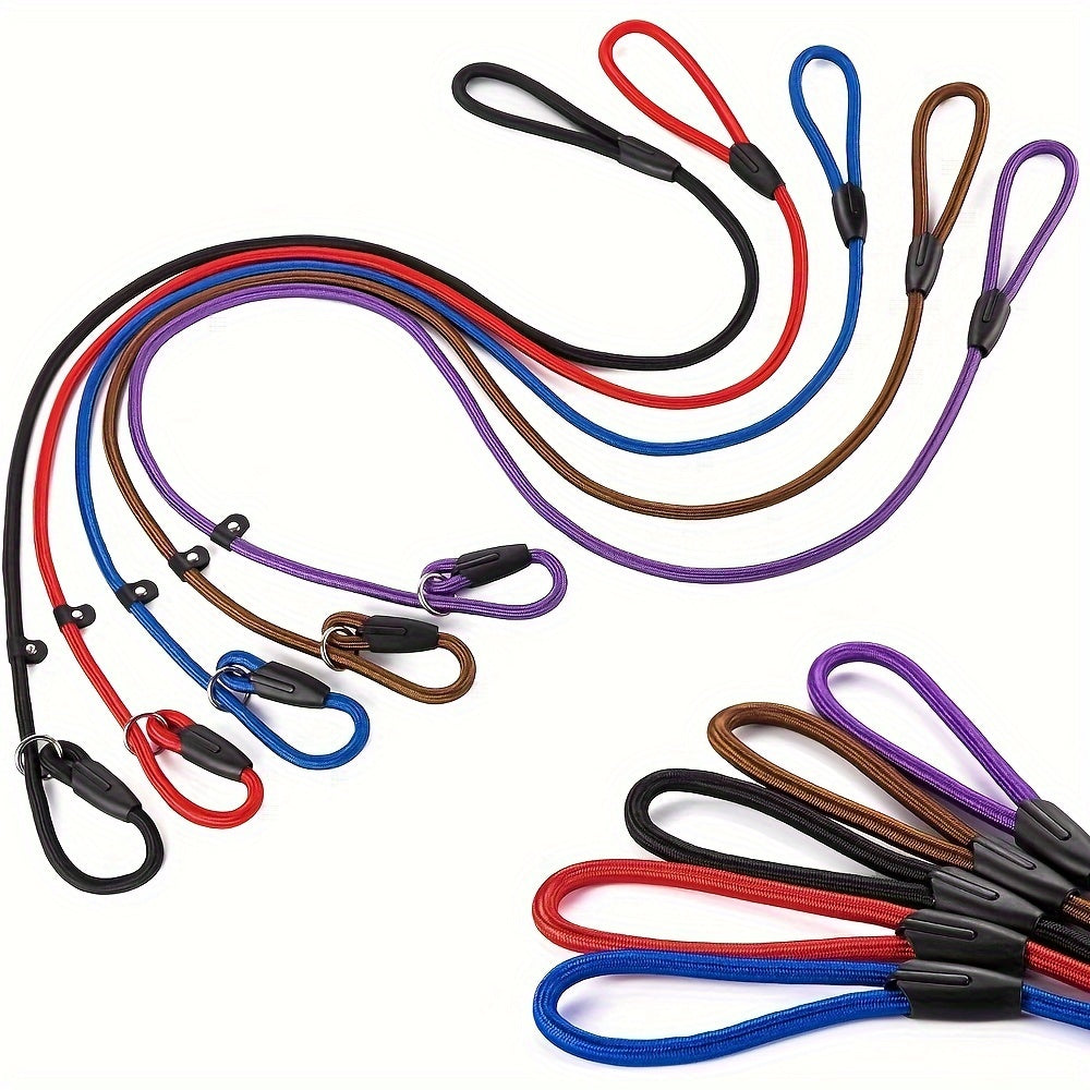 5-Pack Slip Lead Dog Leash - Nylon Rope Training Leads for Dogs of All Sizes, Durable Strong Dog Training Leash Set for Puppy, Small, Medium, and Large Dogs, Vet & Shelter Favorite