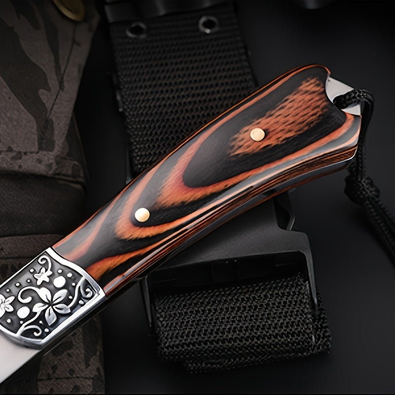 Camping Hatchet Viking Axe - High Carbon Steel, Full Tang, Nylon Sheath & Gift Box for Splitting Wood, Chopping, Hunting, Trekking & Outdoor Adventure