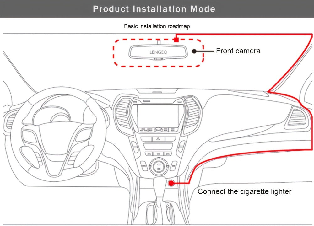 3-Channel Dash Cam Front, Rear & Inside 1080P+1080P+1440P – Free 64GB SD Card, Super Night Vision, Loop Recording, G-Sensor, Motion Detection & 24-Hour Parking Mode