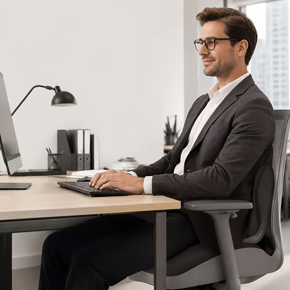 Ergonomic Memory Foam Seat Cushion with Back Support & Breathable Hollow Design – Comfortable Coccyx Cushion for Office Chair, Car Seat, and Long-Term Sitting, Unisex