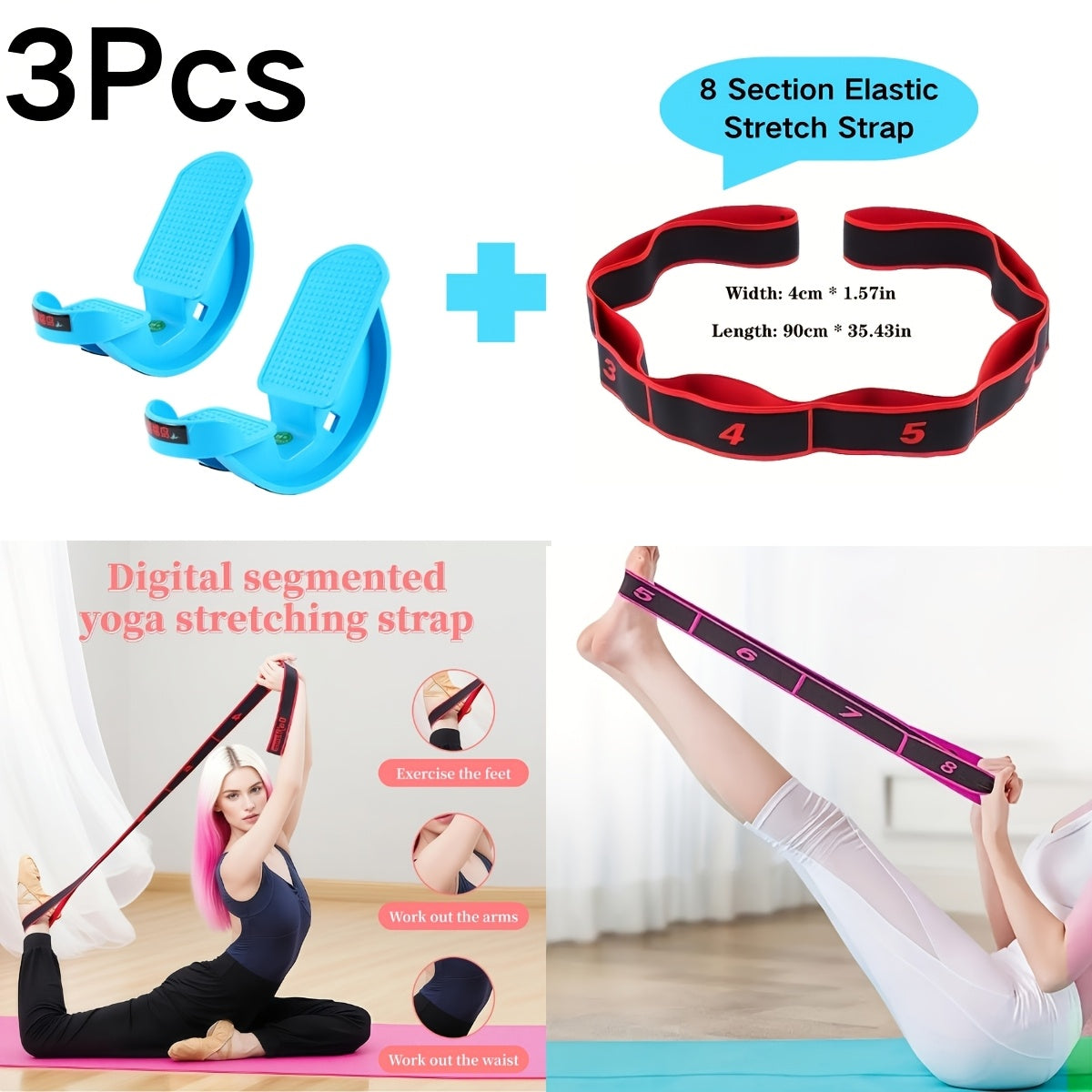 Calf Stretcher Foot Pedal for Balance Flexibility Training, Muscle Massage & Yoga – Durable ABS Non-Slip Foot Rocker for Plantar Fasciitis & Achilles Tendon Relief – Blue, Black, Pink, Yellow, 1/2/3pcs