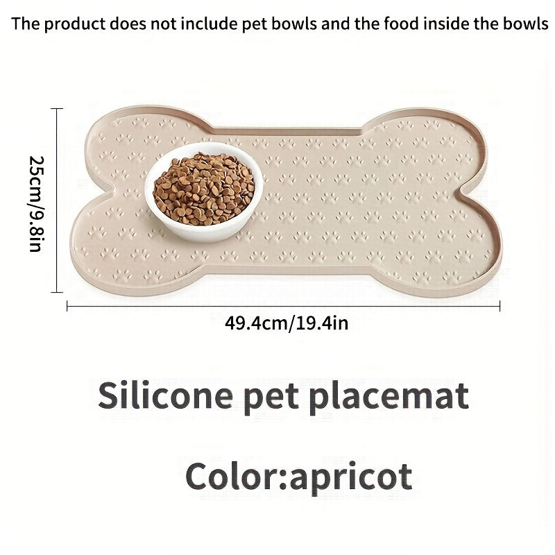 Silicone Pet Feeding Mat for Dogs – Non-Slip Waterproof Food Bowl Mat Easy to Clean – Dog Placemat for Food & Water Bowls in Black, Apricot, Pink & Gray