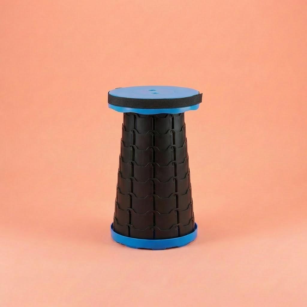 Collapsible Camping Stool, 400 lbs Capacity, Ultra-Portable Lightweight Folding Seat - Folds Flat, Fits in Backpack for Camping, Hiking, Fishing & Indoor/Outdoor Use - Rainbow Option Available