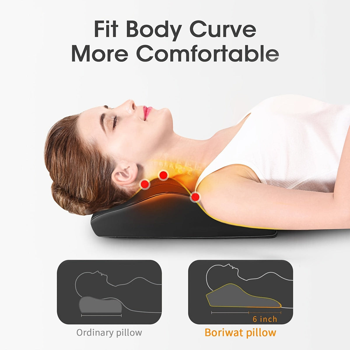 Shiatsu Neck & Shoulder Massager with Heat - Kneading, Rolling & Vibrating for Neck Traps Back Legs, Portable for Home Office Travel, Gift for Men & Women - Black & Brown