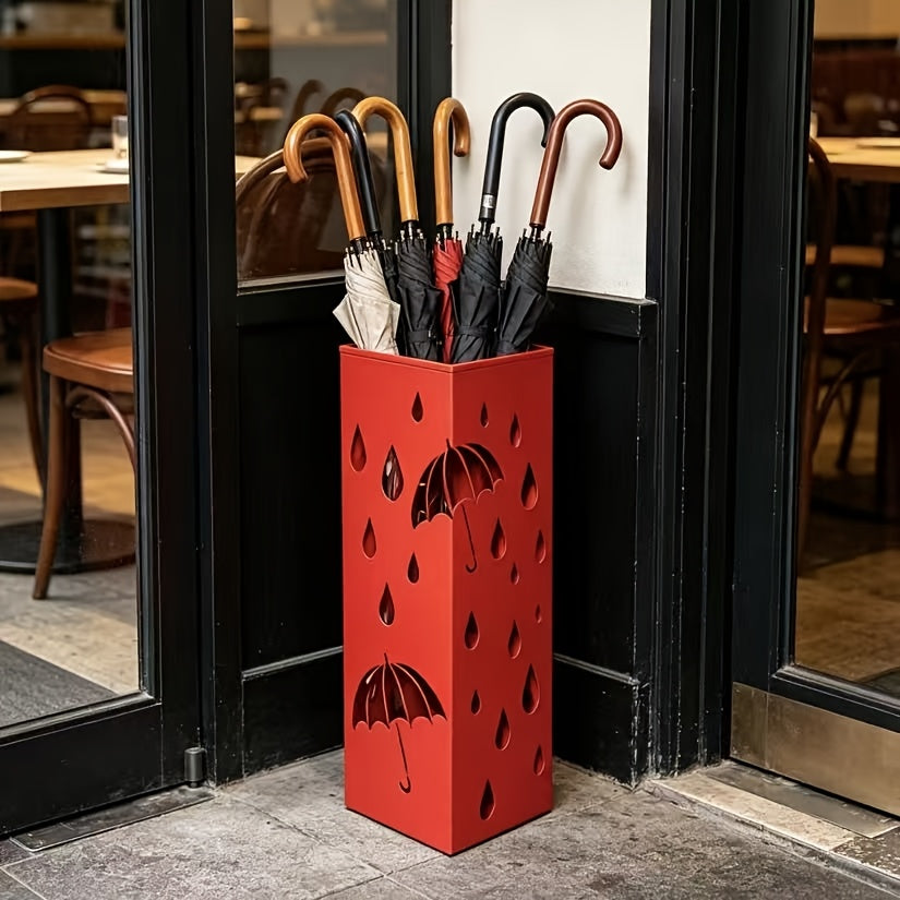 Decorative Umbrella Stand Holder – Creative Storage Bucket for Home Hotel & Entryway in White Black & Red