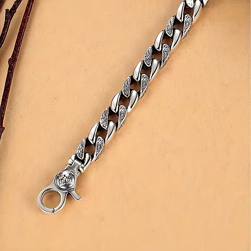 925 Sterling Silver Men's Fashion Bracelet – Classic Chain Design in 3 Sizes: 7.10", 7.87", 8.66" – Everyday Wear Jewelry Gift for Men, Family, and Friends