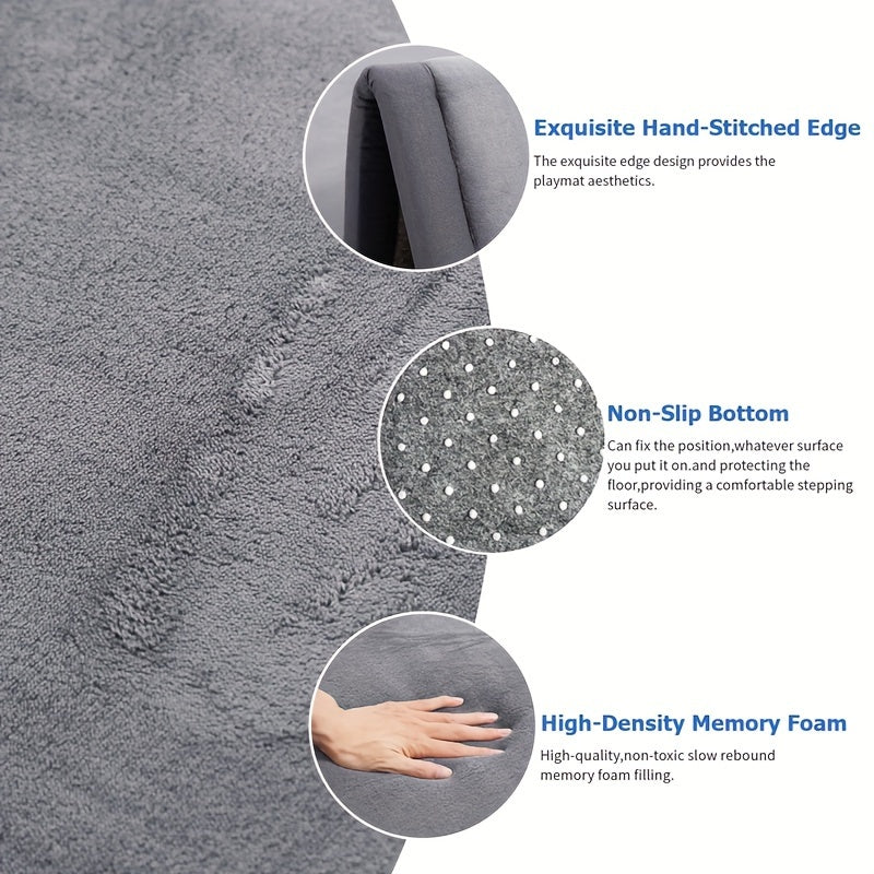 Japanese Tatami Foam Area Rug – 1.18" Thick Coral Velvet Padded Crawling Mat for Kids Playroom Nursery Living Room Yoga in 6 Colors & 5 Sizes