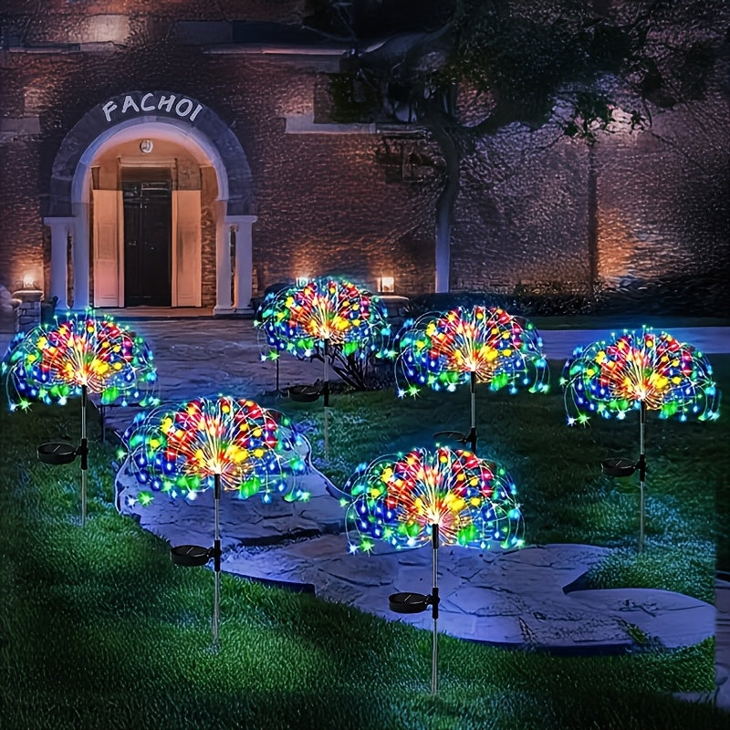 Solar Firework Garden Lights Outdoor, 8 Modes LED Smart Sensor Switch Waterproof Landscape Lighting for Garden, Patio, Walkway, Pathway, Yard, Lawn, Party, and Wedding Decoration (60, 200, 360 LEDs)