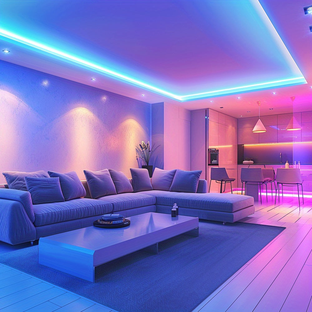 RGB LED Strip Lights Music Sync, 25FT 50FT 60FT 65FT 100FT Color Changing LED Lights with Remote & Smart APP Control, USB Powered, for Bedroom, Gaming Room, Party, Halloween, Christmas, and Home Decoration