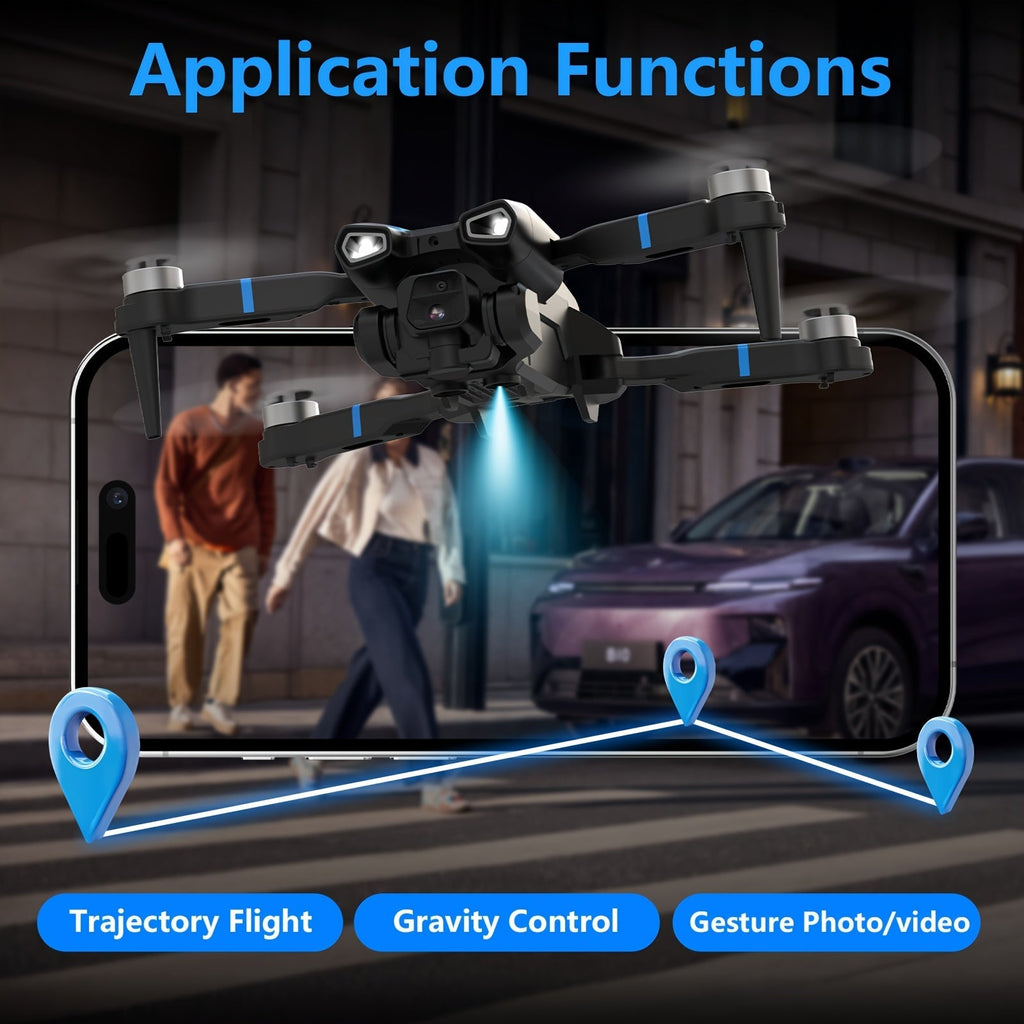 Drone with Camera for Adults, Brushless Motor, Dual Camera with Screen Remote Controller, Altitude Hold, 3D Flips, Headless Mode, SD Card Support, 3 Speeds, One-Key Takeoff & Landing – RC Quadcopter for Beginners & Adults
