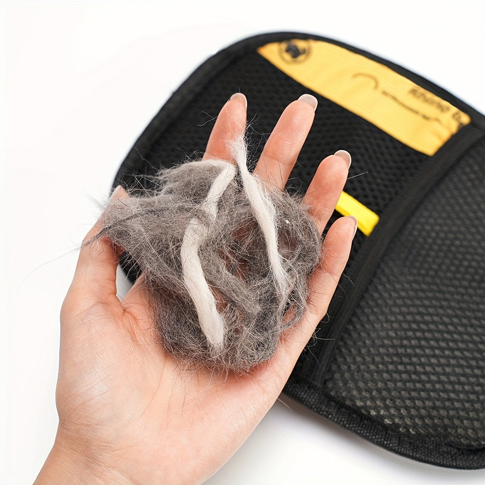 Pet Hair Removal Grooming Glove - Upgraded Large Static Cat & Dog Deshedding Glove 9.84x7.08 Inch, Efficient Pet Hair & Dander Remover for Furniture, Clothes & Couch, Reusable Pet Grooming Tool