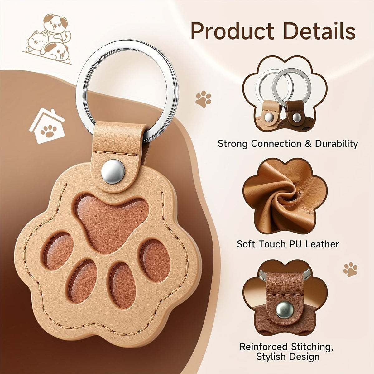 Personalized Pet Hair Keepsake Keychain - Custom Pet Portrait Hair Collection Keychain, Cute Dog & Cat Design Gift for Pet Lovers, Durable Pet Memorial for Christmas, Halloween, and Birthdays