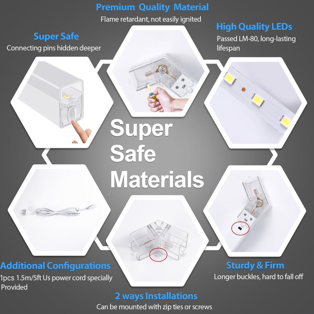 Hexagon LED Garage Light 26400LM Super Bright 25-Pack Ceiling Shop Light for Garage Workshop Warehouse Gym Basement & Car Detailing – Updated Bigger Size, Linkable, Energy Efficient
