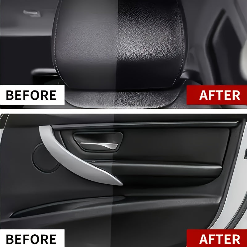 Car Plastic & Rubber Repair Cream All-in-One Trim Restorer Scratch Remover Tire Shine Wax, Anti-Cracking Anti-Aging Formula for Interior & Exterior Car Detailing, Includes Sponge