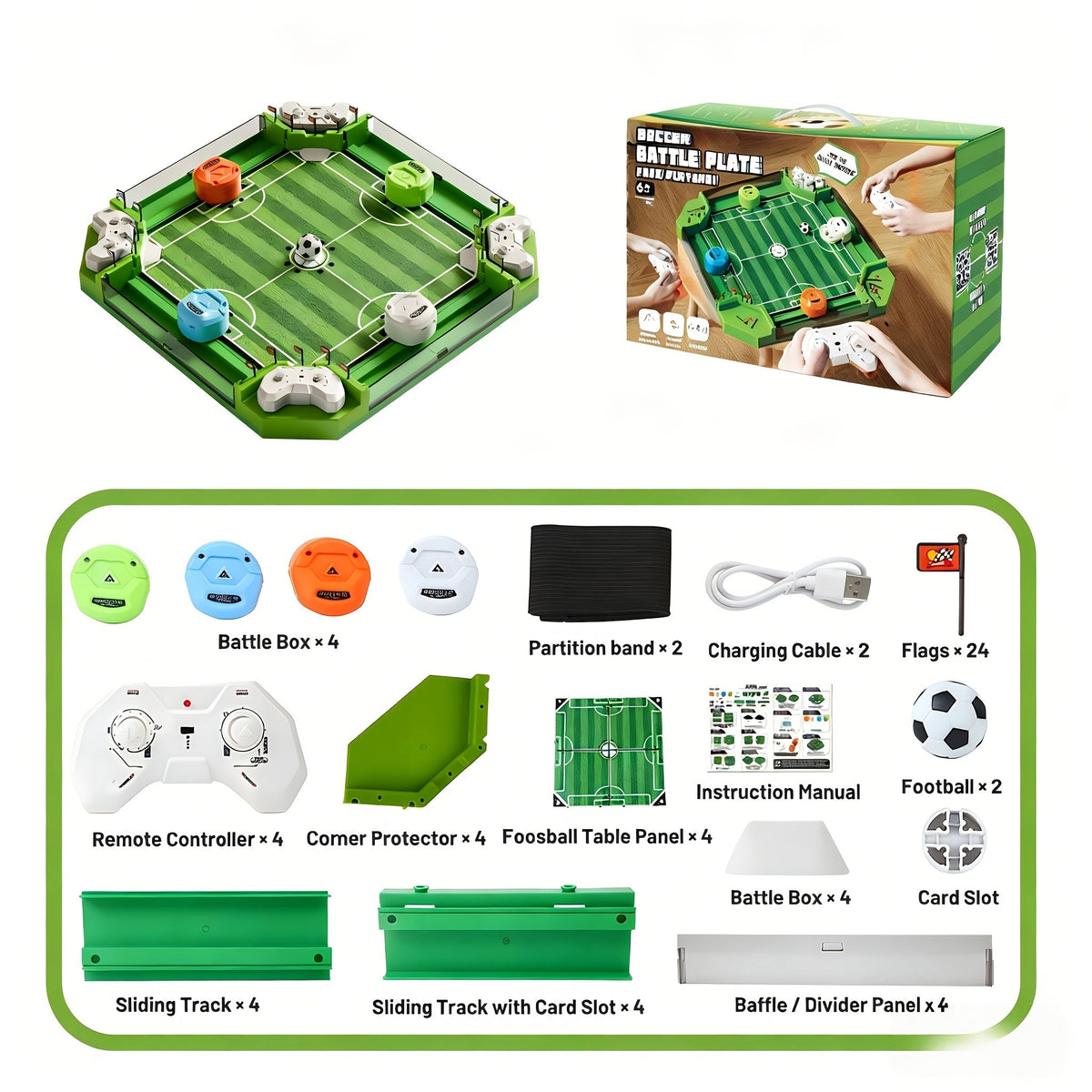 Tabletop Foosball Table Game for Kids Teens Adults, 2 to 4 Player Portable Mini Table Soccer with 2 Balls, Family Game Night Fun Competitive Indoor Activity