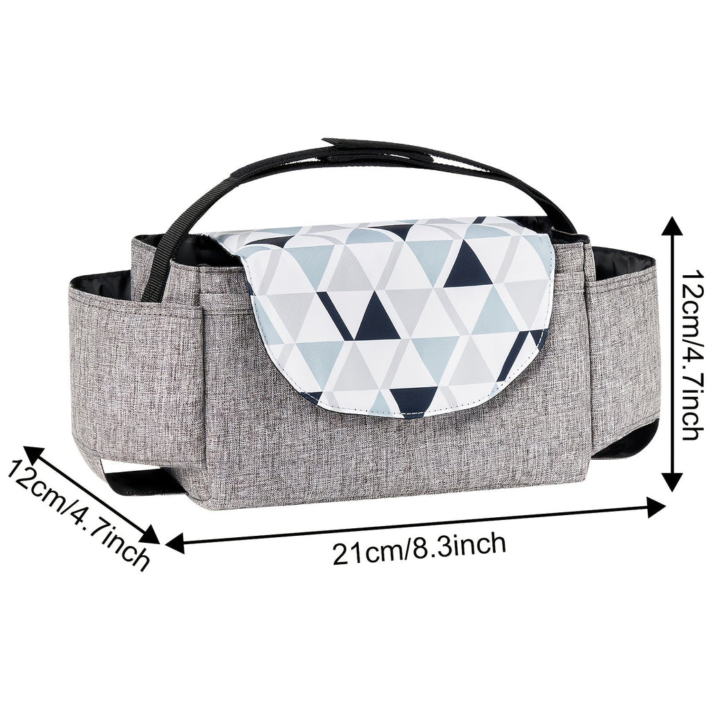 Portable Stroller Storage Bag, Large Capacity Polyester Organizer for Bottles Diapers & Essentials, Multifunctional Baby Stroller Bag for Home & Outings, Triangle Style