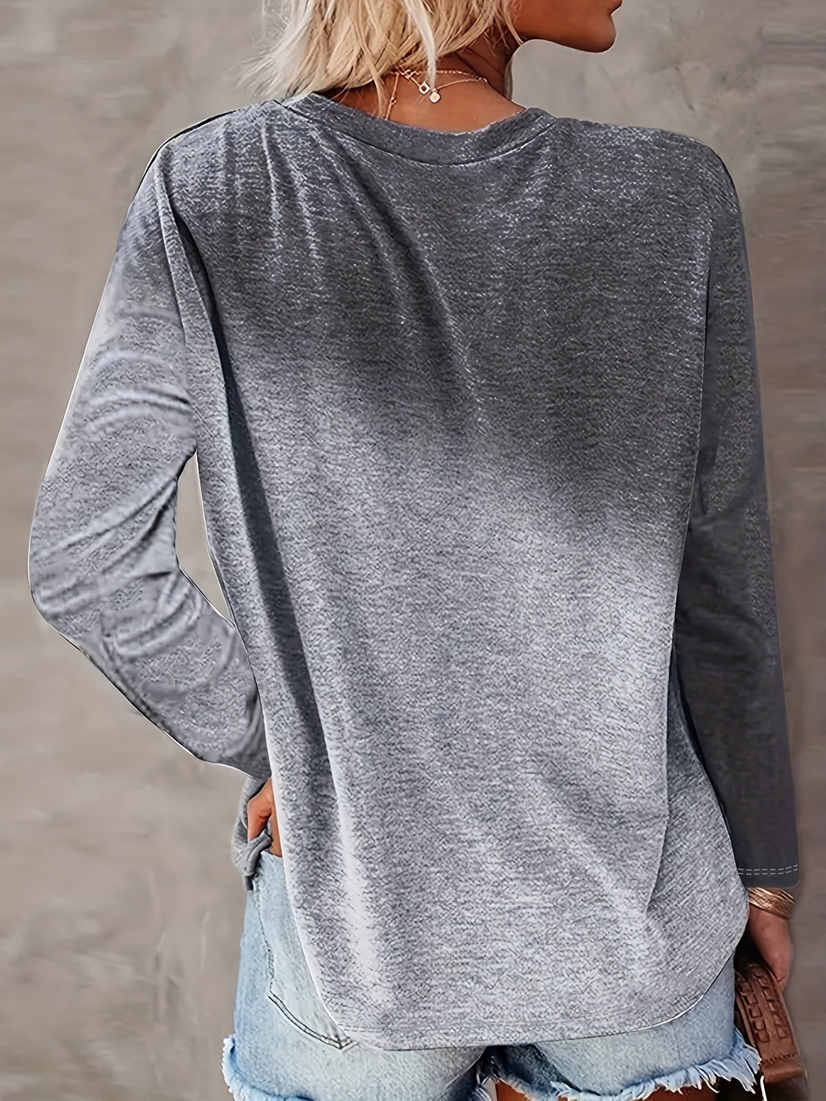 Women's Heart Print Long Sleeve T-Shirt Casual Round Neck Pullover Top Loose Fit Fall Winter Shirt S M L XL XXL Mixed Colors US Ship