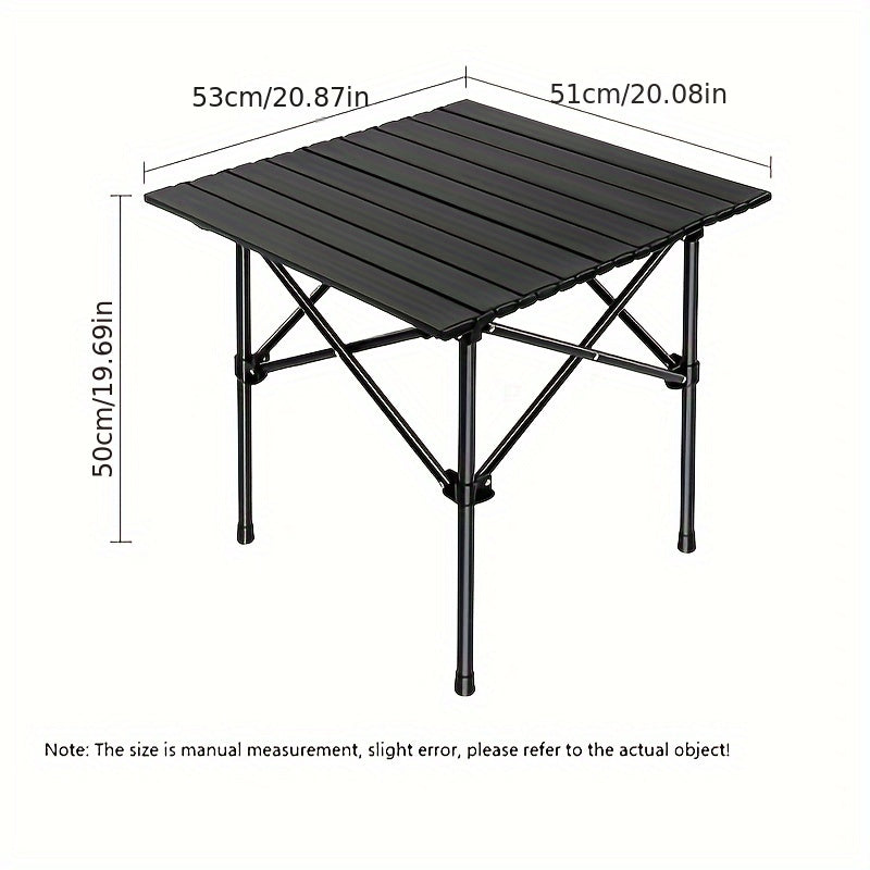 Large Portable Folding Table with Storage Bag - Outdoor Camping, Picnic, BBQ, and Garden Table, Lightweight and Easy to Set Up for Car Travel and Road Trips