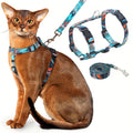 Escape-Proof Cat Harness and Leash Set, Adjustable Soft Lightweight Chest Harness for Cats, Comfortable and Safe for Walking or Traveling with Small, Medium, Large Cats and Kittens