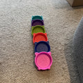6-Pack Colorful Cat Face Pet Bowls, Durable Plastic Food & Water Dishes for Cats & Small Dogs, Easy-Clean Small Pet Feeding Bowls for Indoor & Outdoor Use, Cat Birthday Party Bowls, Assorted Colors