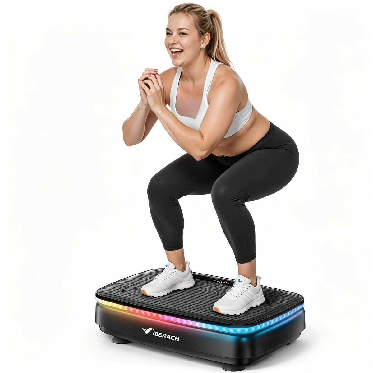 Vibration Plate Exercise Machine, 99 Speed Levels, LED Color Light, 330 lbs Capacity, Whole Body Workout Fitness Platform, for Home Gym, Weight Loss, Muscle Toning & Recovery